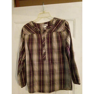 Women's Magellan Plaid Shirt, Size M, Purple & Green